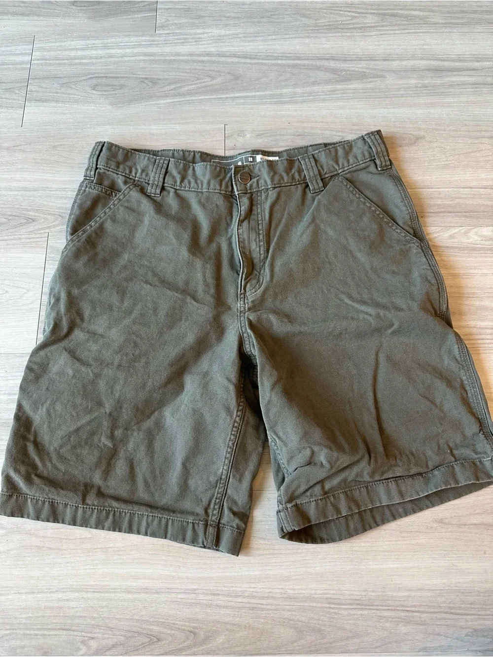 Carhartt Men's Relaxed Fit Canvas Utility/Carpenter Shorts Olive Green Size 36